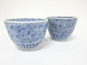 古伊万里　染付　みじん唐草　向付　2客